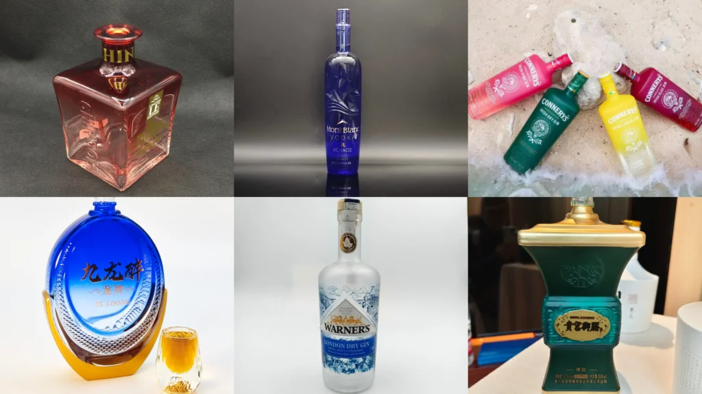 custom color coating glass bottles multi color spraying factory banner