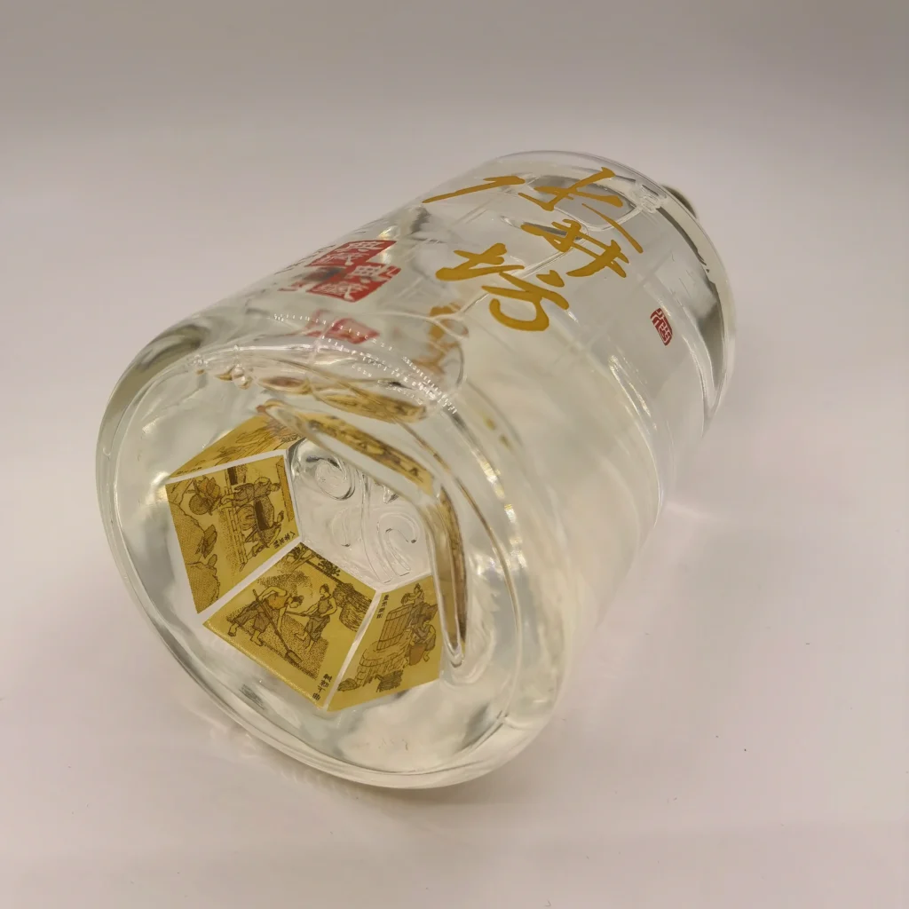 High-end spirits bottle with water slide decal decoration for specialized small-batch branding