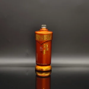 Custom Decoration Intricate water slide decaling with metallic effects on luxury spirits bottle